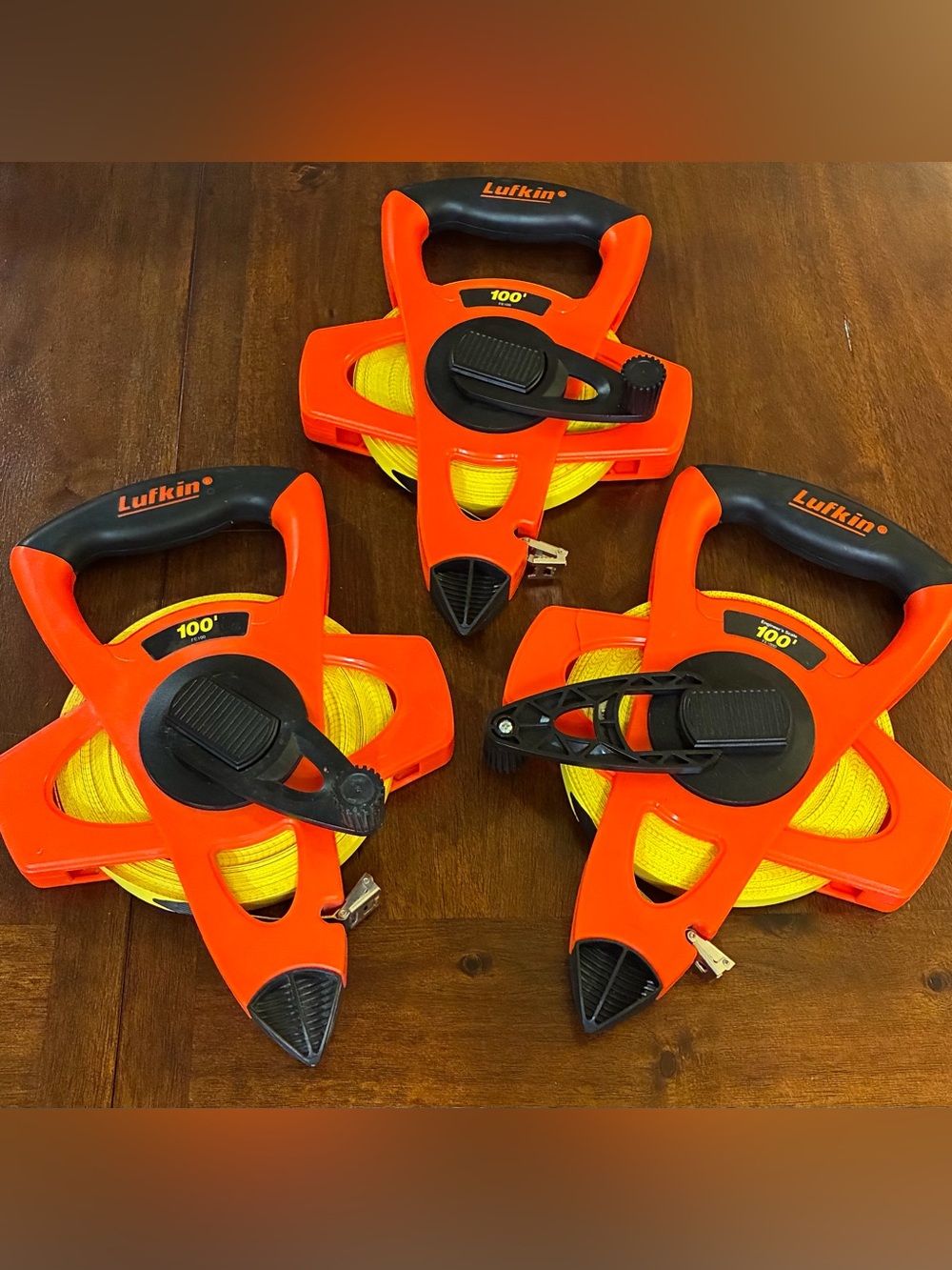 NWT Set of 3 Crescent Lufkin 100 ft. Fiberglass Tape Measures FE100D